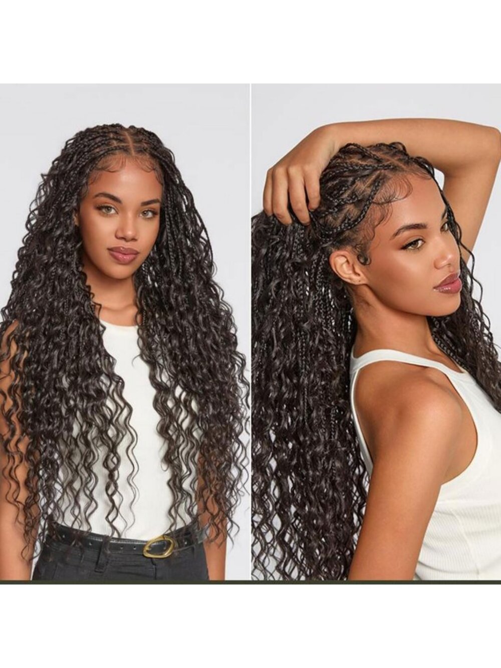 Full Lace Boho Braided Wig for Black Women 200% Density 30 Inches